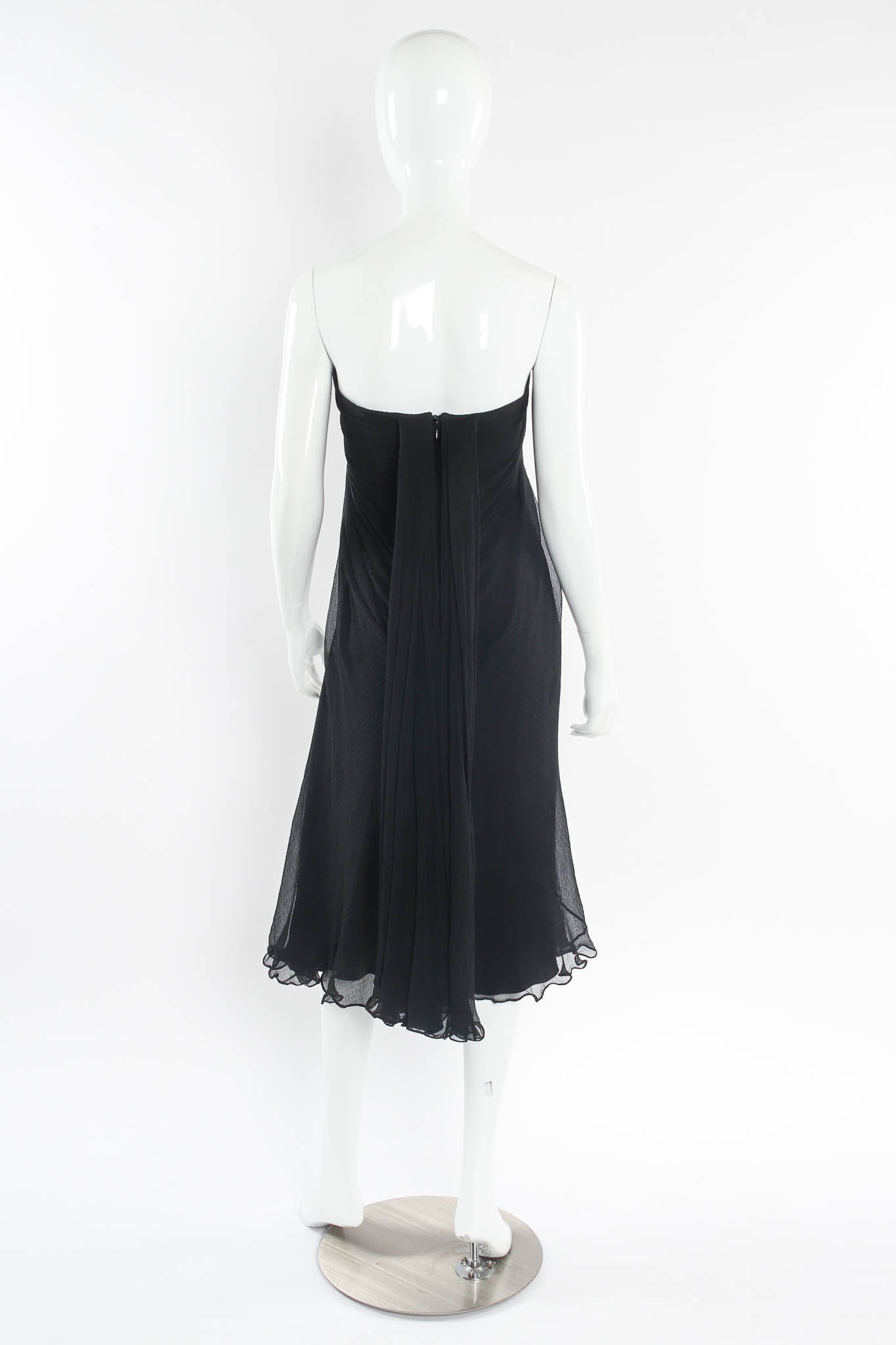 Vintage Alexander McQueen Silk Column Drape Dress mannequin back @ Recess LA