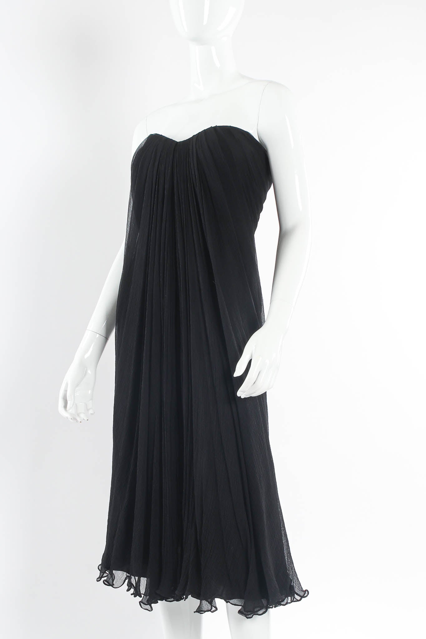 Vintage Alexander McQueen Silk Column Drape Dress mannequin angle close @ Recess LA