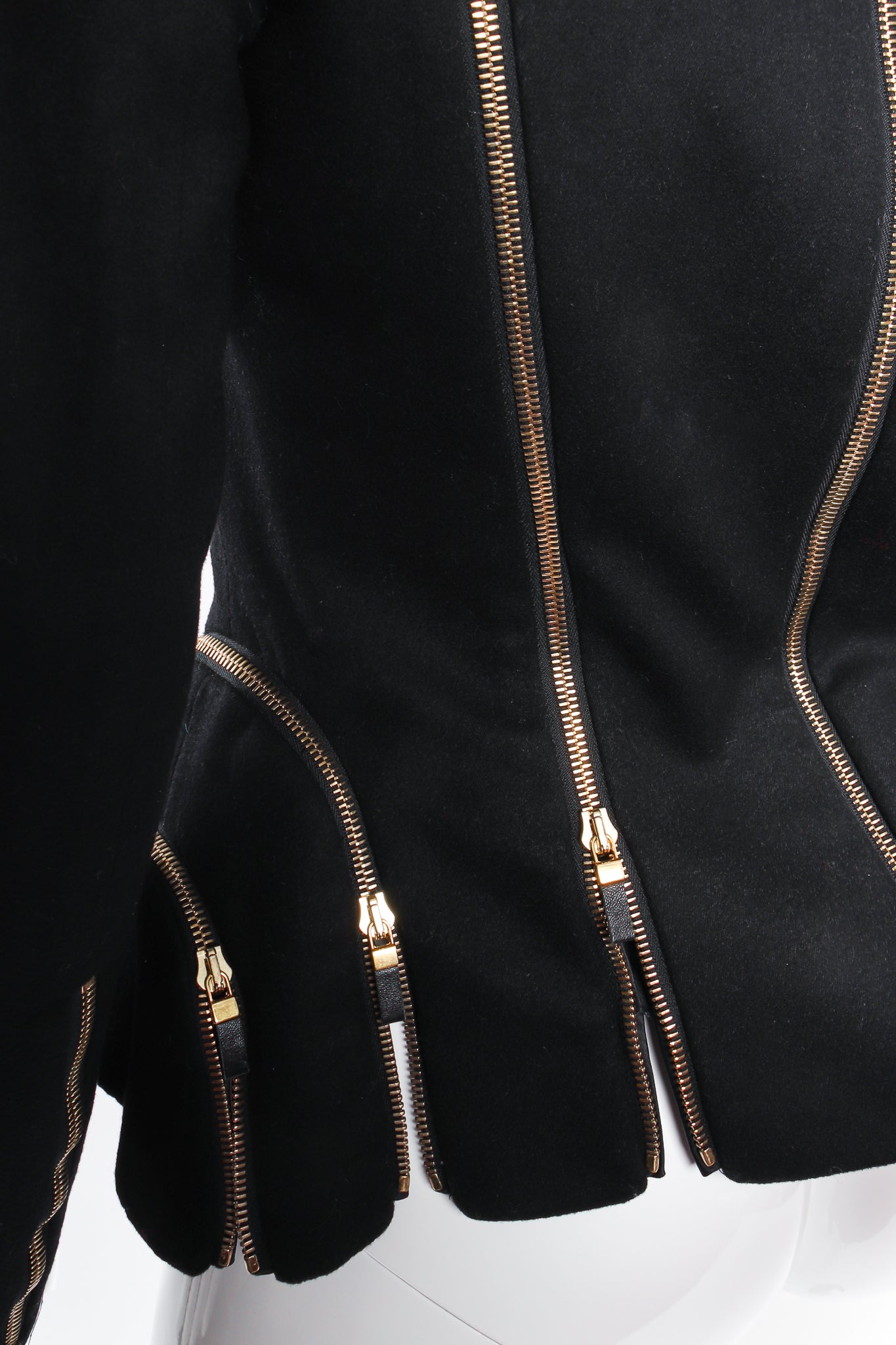 Vintage Alexander McQueen Zipper Bustle Jacket back detail at Recess Los Angeles