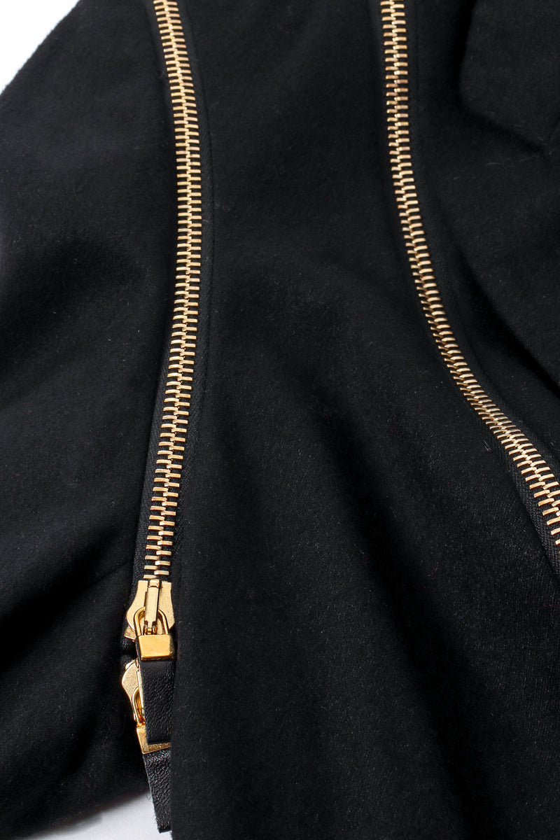 Vintage Alexander McQueen Zipper Bustle Jacket flat detail at Recess Los Angeles