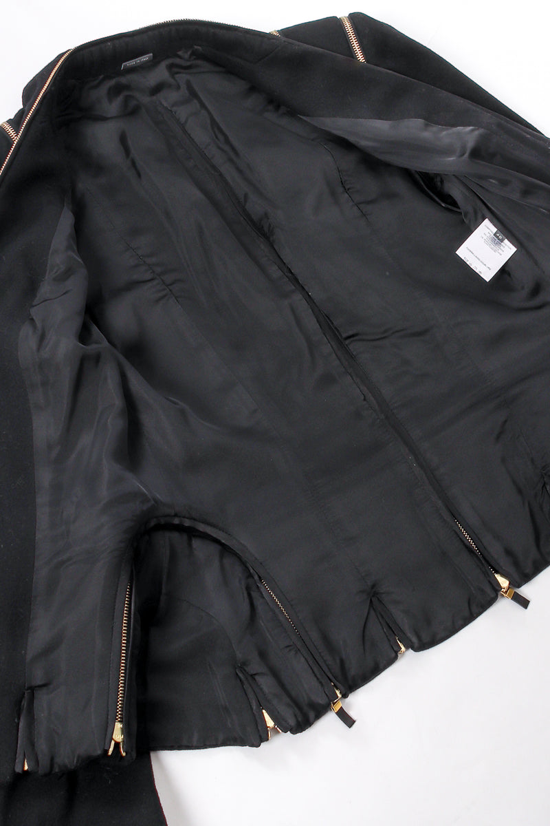 Vintage Alexander McQueen Zipper Bustle Jacket lining at Recess Los Angeles