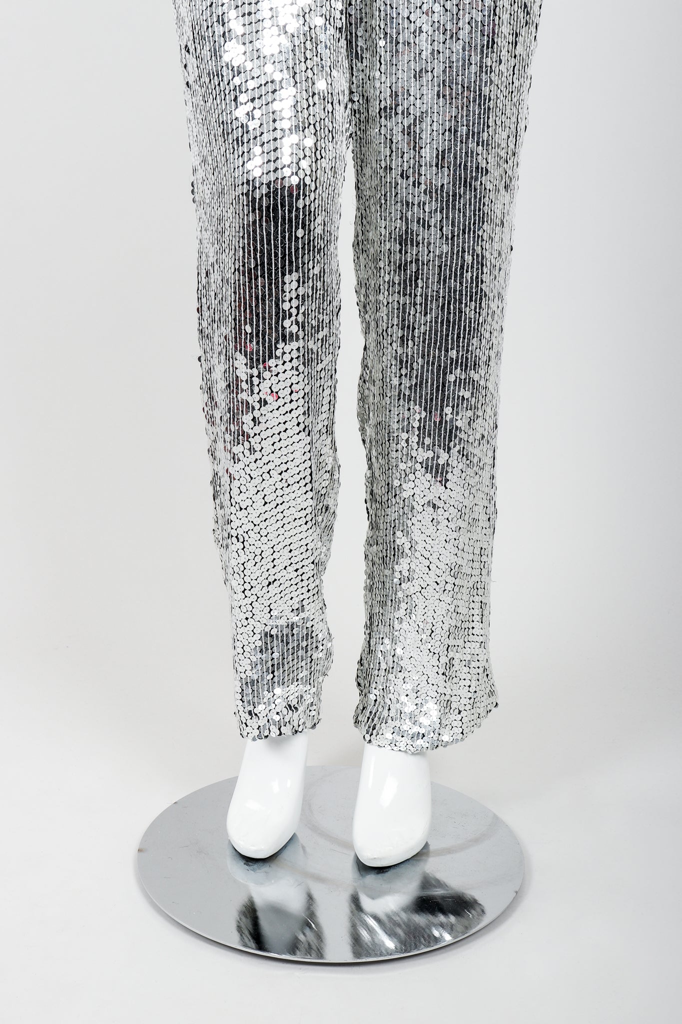 Vintage Metamorphosis Mirror Sequined Jumpsuit on Mannequin Legs at Recess Los Angeles
