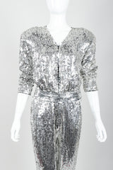 Vintage Metamorphosis Mirror Sequined Jumpsuit on Mannequin Front Crop at Recess Los Angeles