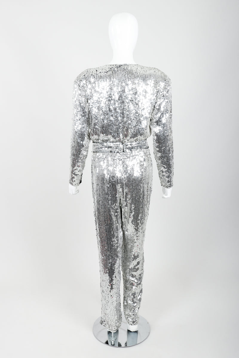 Vintage Metamorphosis Mirror Sequined Jumpsuit on Mannequin Back at Recess Los Angeles