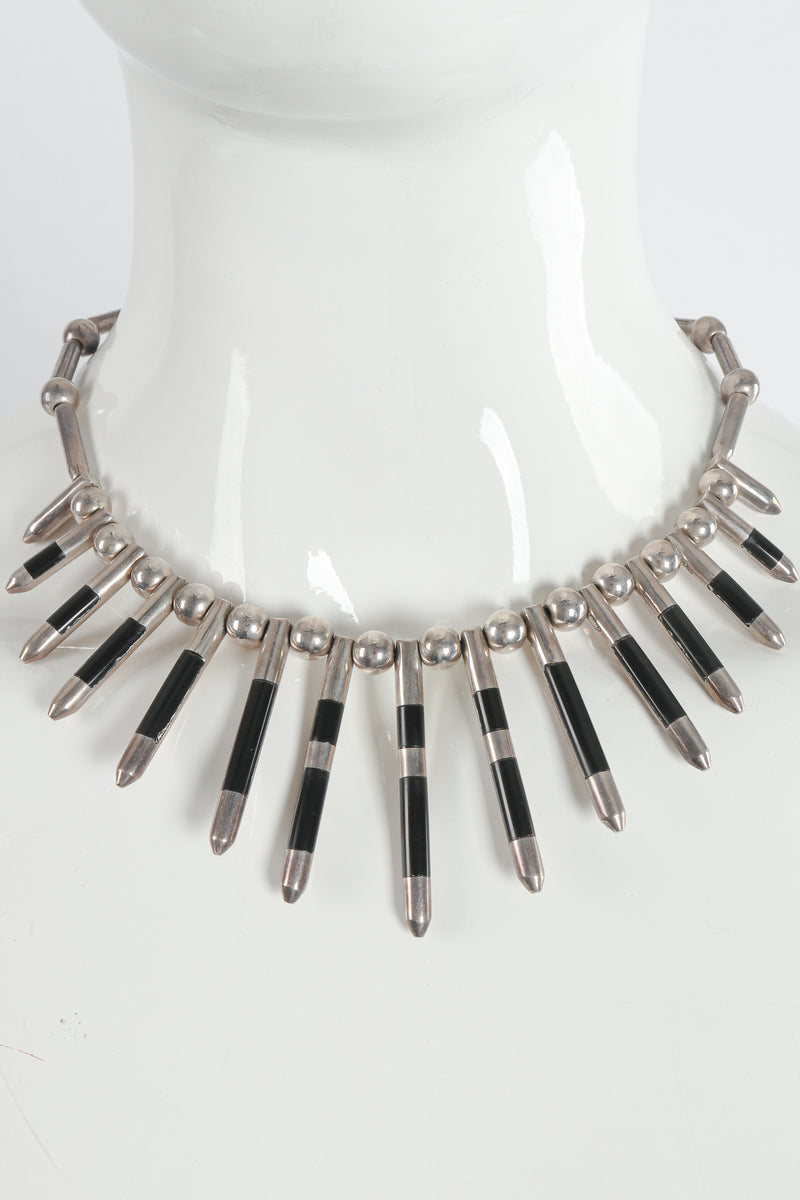 Vintage 925 Mexico Sterling Silver Spike Necklace on Mannequin at Recess Los Angeles