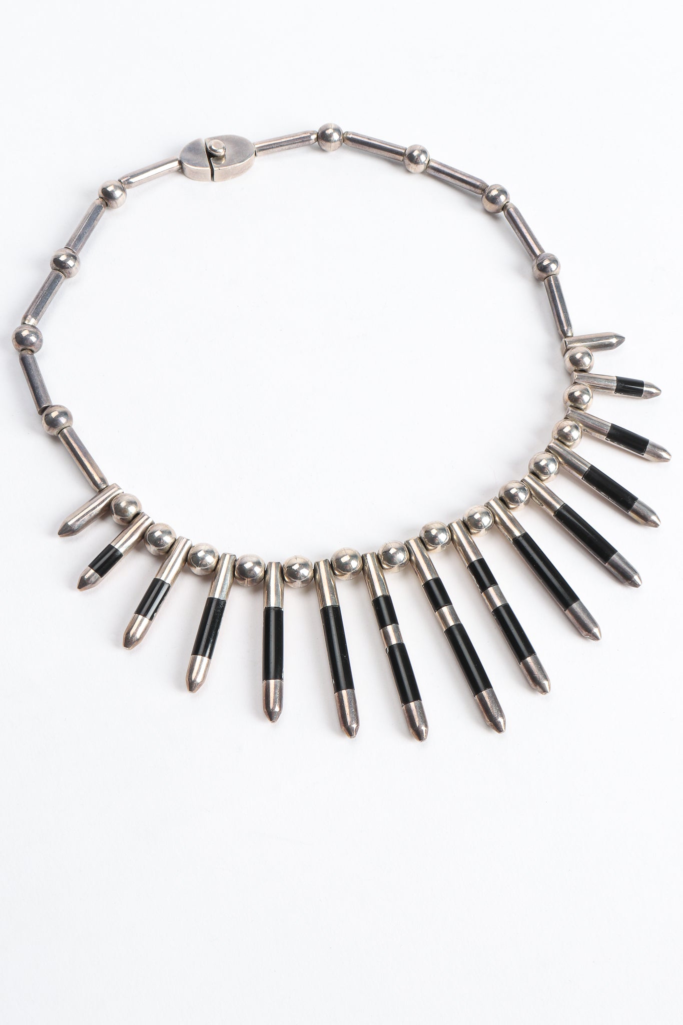 Vintage 925 Mexico Sterling Silver Spike Necklace at Recess Los Angeles