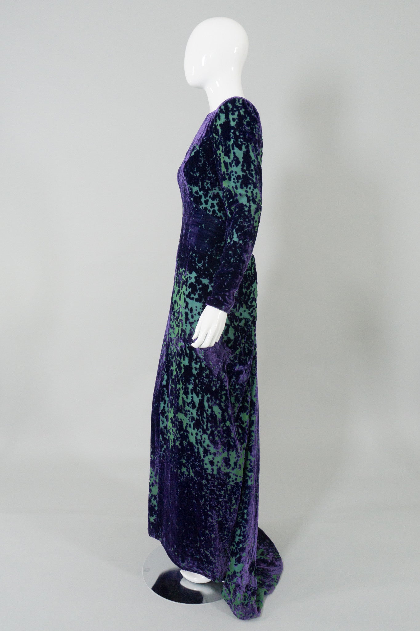 Michael Casey Vintage Velvet Burnout Gown