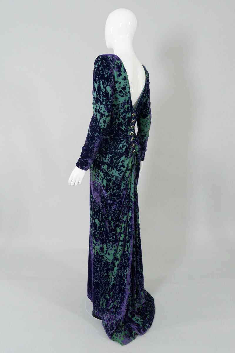 Michael Casey Vintage Velvet Burnout Gown