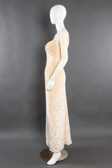 Vintage Michael Casey Velvet Fleur Burnout Silk Dress mannequin side @ Recess LA