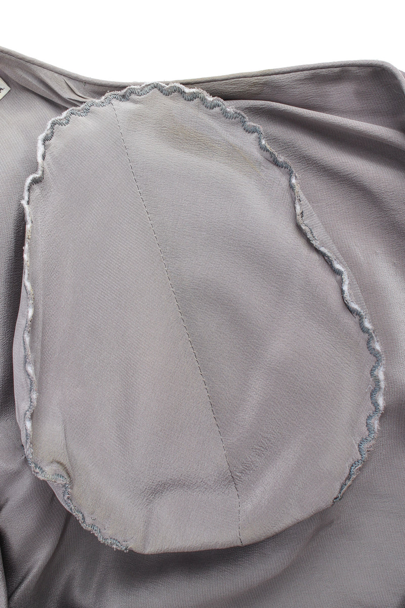 Vintage Michael Casey Polka Dot Beaded Silk Dress stained shoulder pad  @ Recess LA