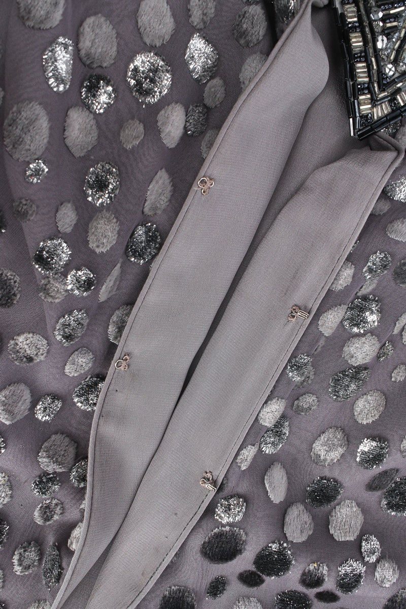 Vintage Michael Casey Polka Dot Beaded Silk Dress hook-and-eye closures @ Recess LA