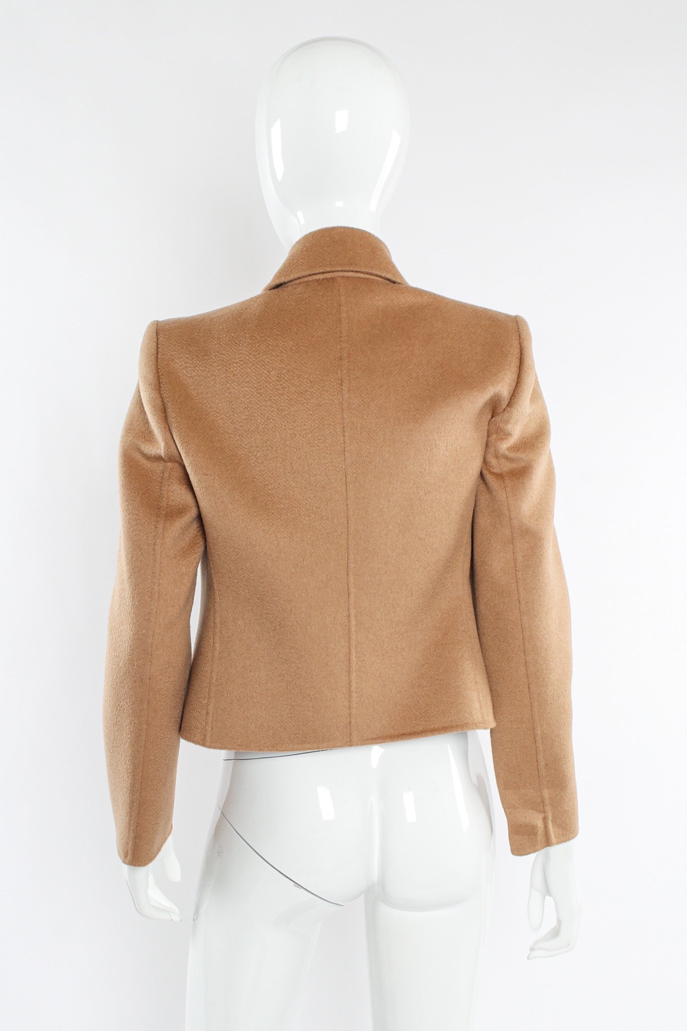 Vintage Michael Kors Camel Cashmere Jacket & Skirt Set mannequin jacket back @ Recess LA