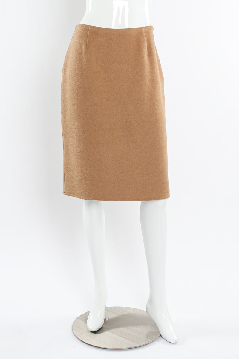 Vintage Michael Kors Camel Cashmere Jacket & Skirt Set mannequin front skirt @ Recess LA