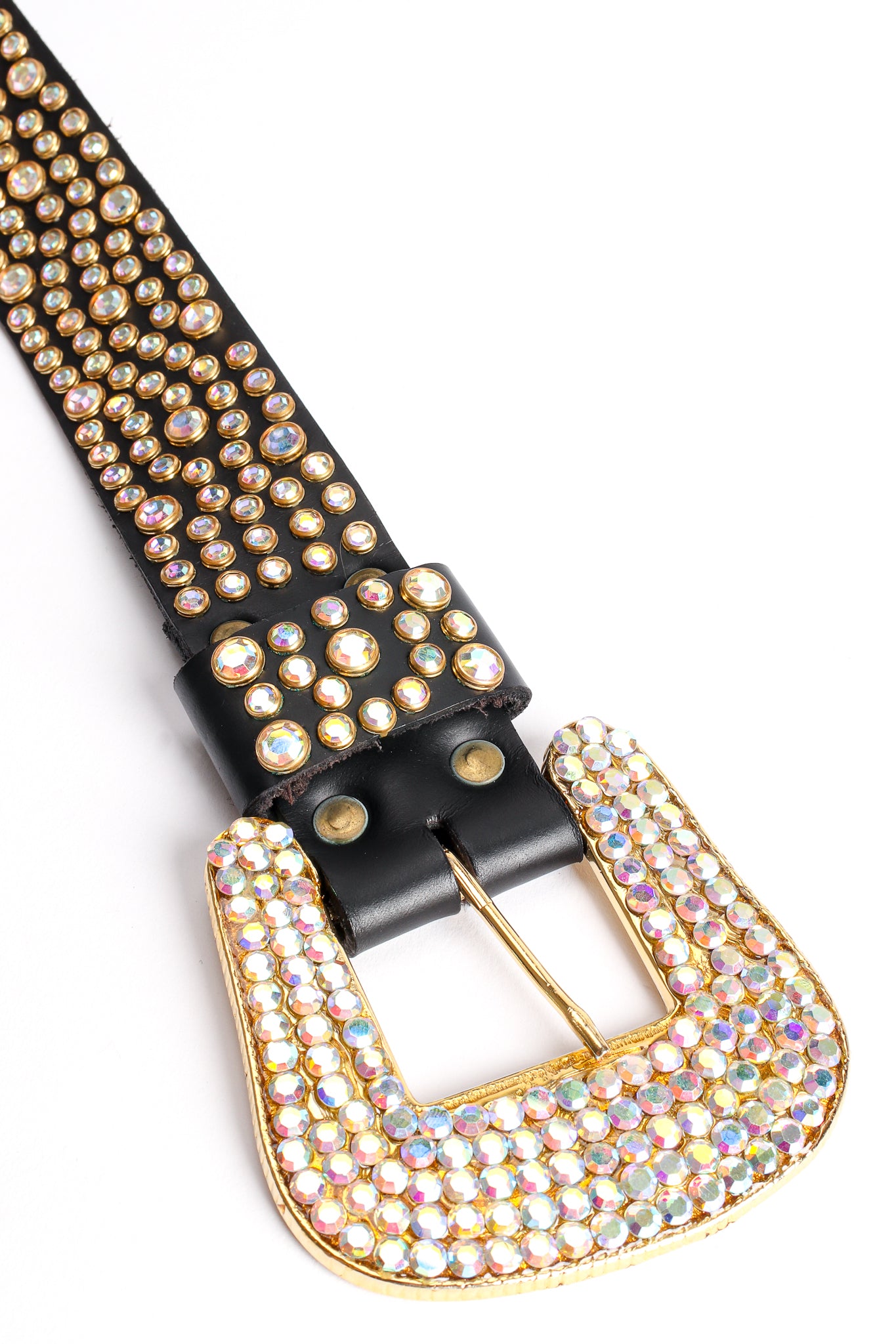 Vintage Michael Morrison Sparkling Crystal Rhinestone Studded Belt buckle at Recess Los Angeles