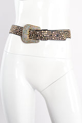 Vintage Michael Morrison Sparkling Crystal Rhinestone Studded Belt on mannequin at Recess Los Angeles