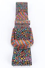 Vintage Michael Morrison MX Rainbow Crystal Studded Leather Belt buckled @ Recess LA