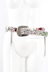 Vintage Michael Morrison Studded Jeweled Ball Chain Fringe Belt on mannequin at Recess Los Angeles