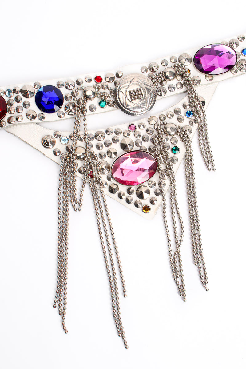 Vintage Michael Morrison Studded Jeweled Ball Chain Fringe Belt hip flap at Recess Los Angeles