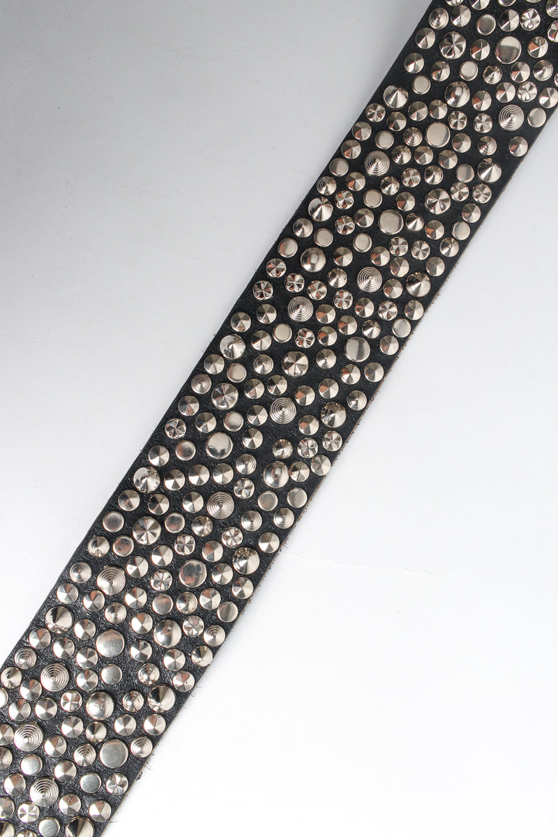 Silver studded black leather belt by Michael Morrison MX close up studs @recessla