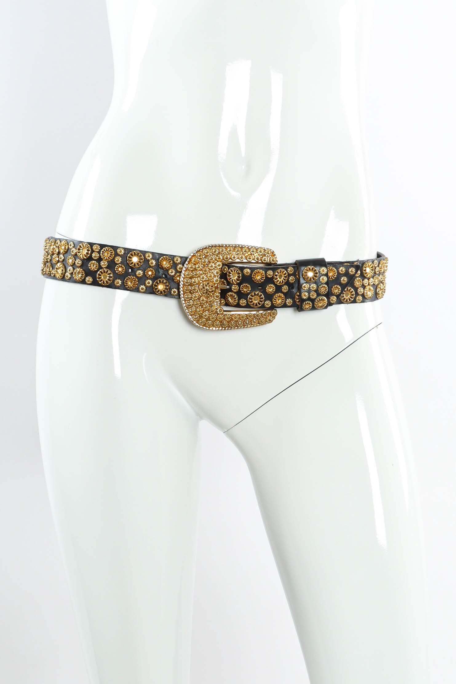 Vintage Michael Morrison Floral Filigree-Studded Belt mannequin waist  @ Recess LA