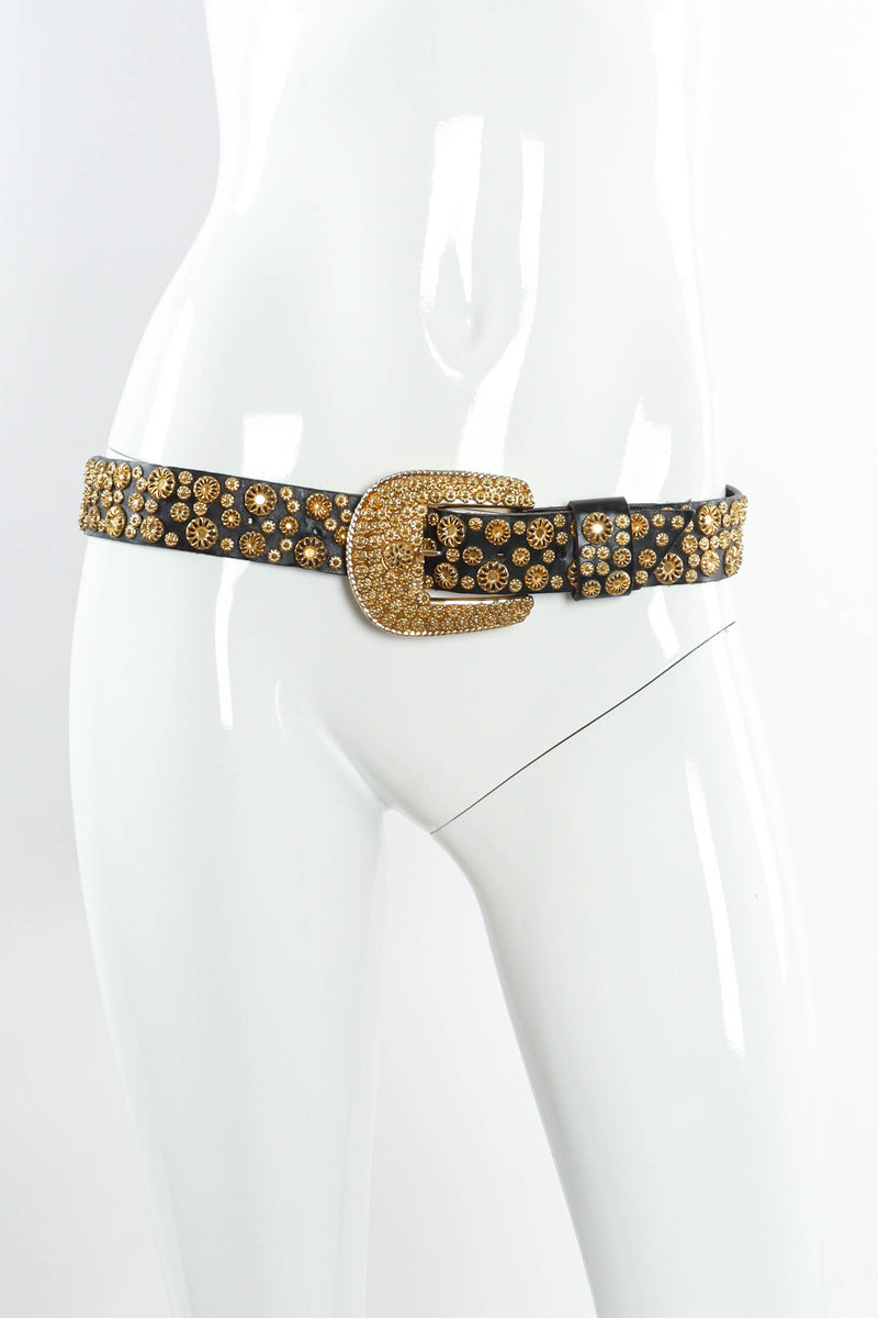 Vintage Michael Morrison Floral Filigree-Studded Belt mannequin waist  @ Recess LA