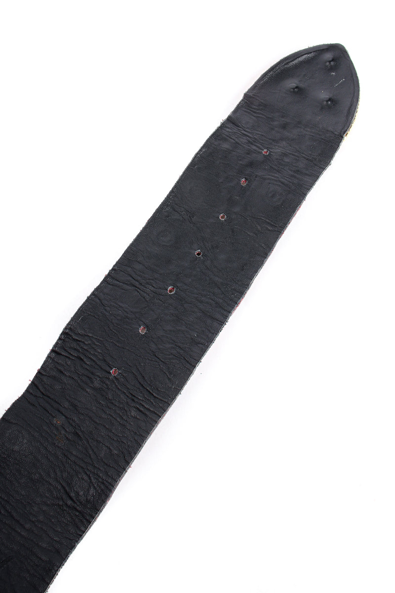 Vintage Michael Morrison Wide Velvet Studded Leather Belt backside wear at Recess Los Angeles
