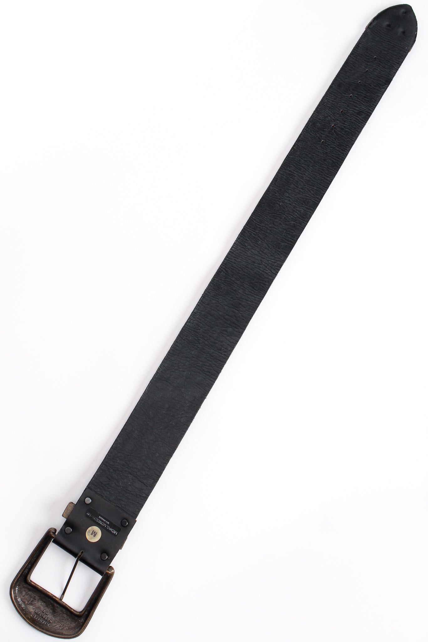 Vintage Michael Morrison MX Extra-Wide Stone Studded Belt backside at Recess Los Angeles