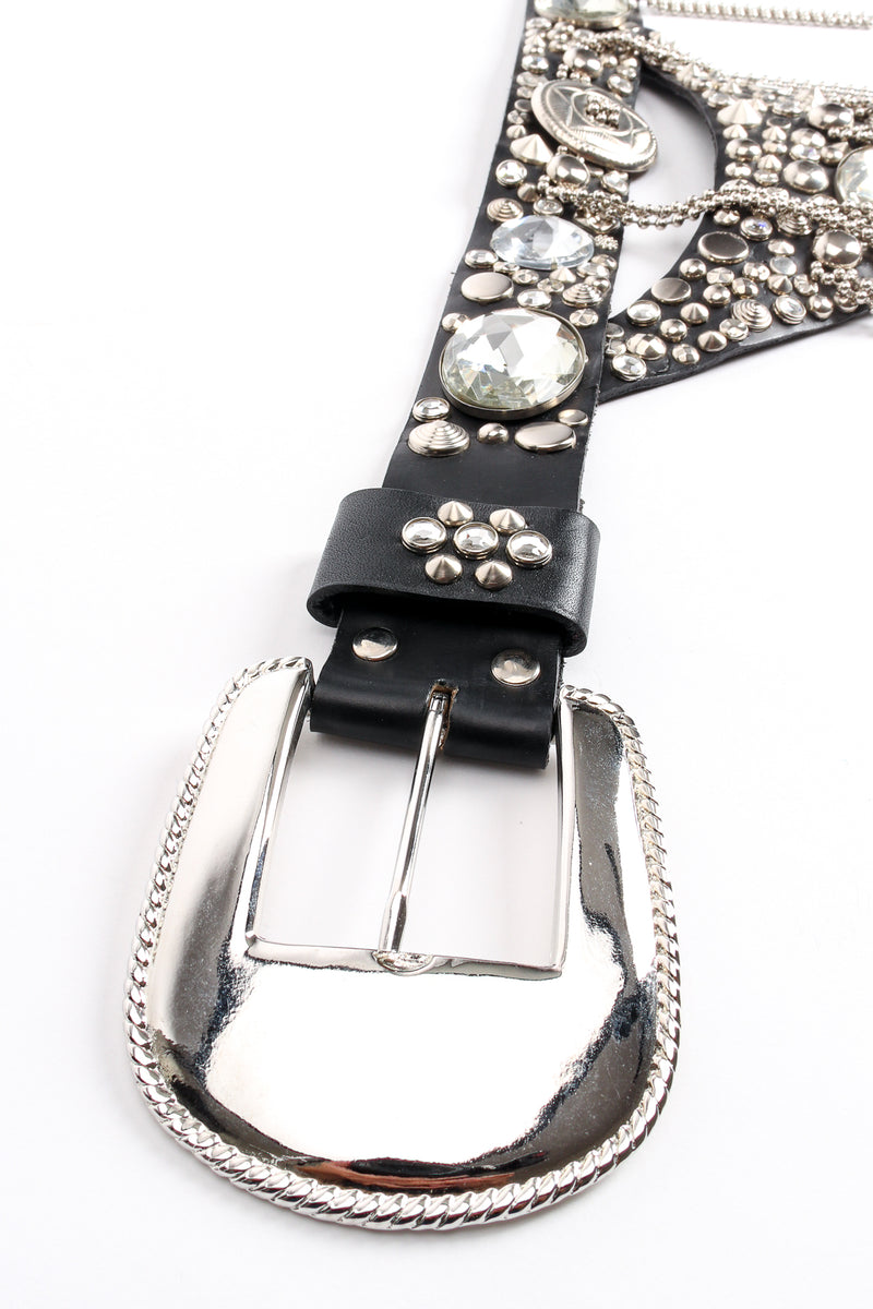 Vintage Michael Morrison Studded Chain Fringe Belt buckle at Recess Los Angeles