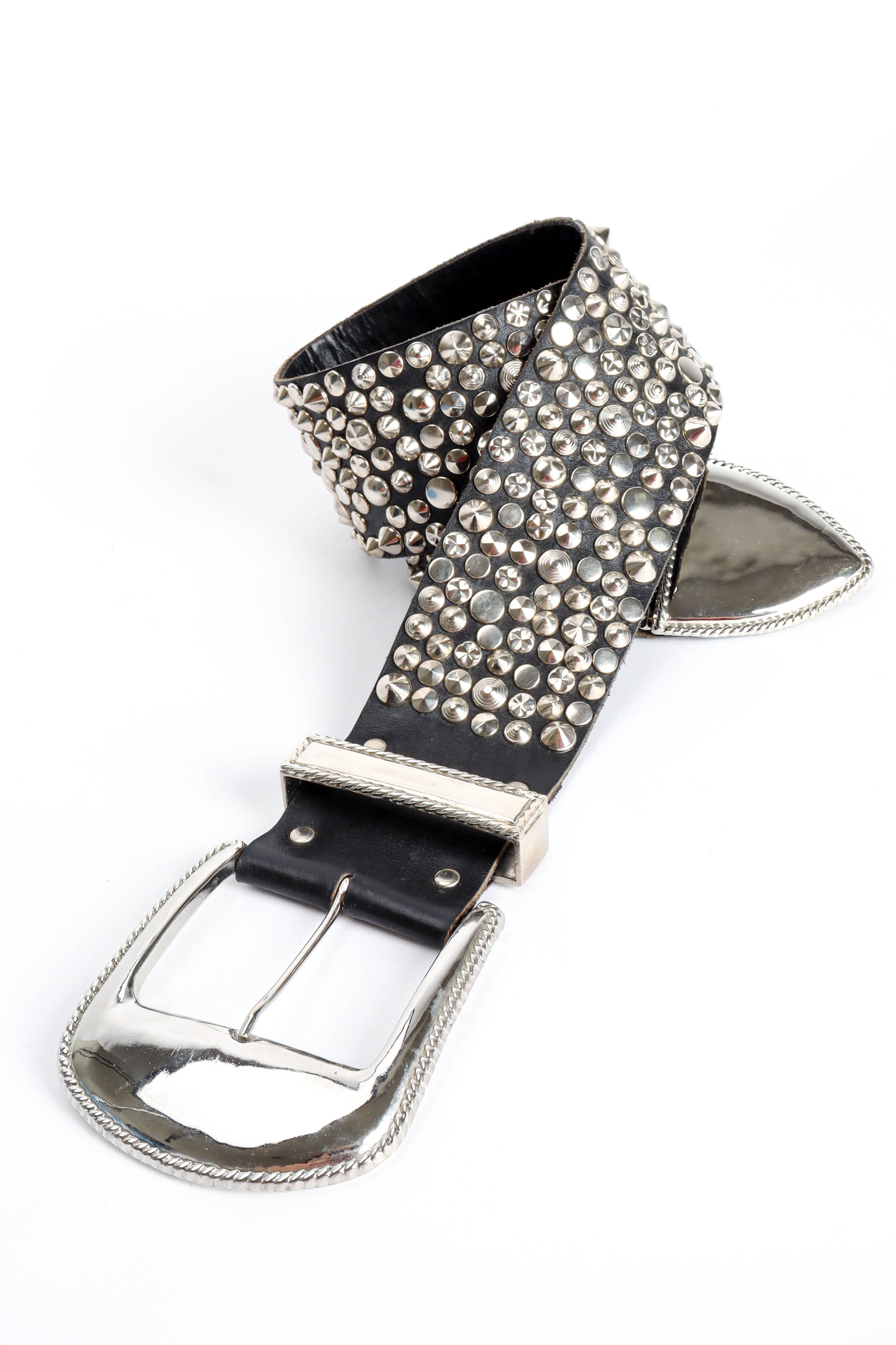 Vintage Michael Morrison Studded Leather Belt front @ Recess LA