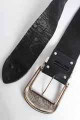 Belt with silver studs and multicolored gems by Michael Morrison inside leather and buckle @recessla