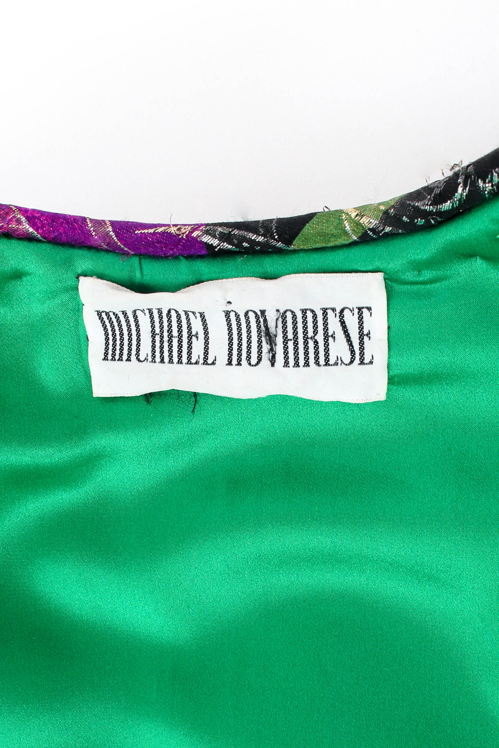 Vintage Michael Novarese Fleur Metallic Jacket signature label closeup @recessla