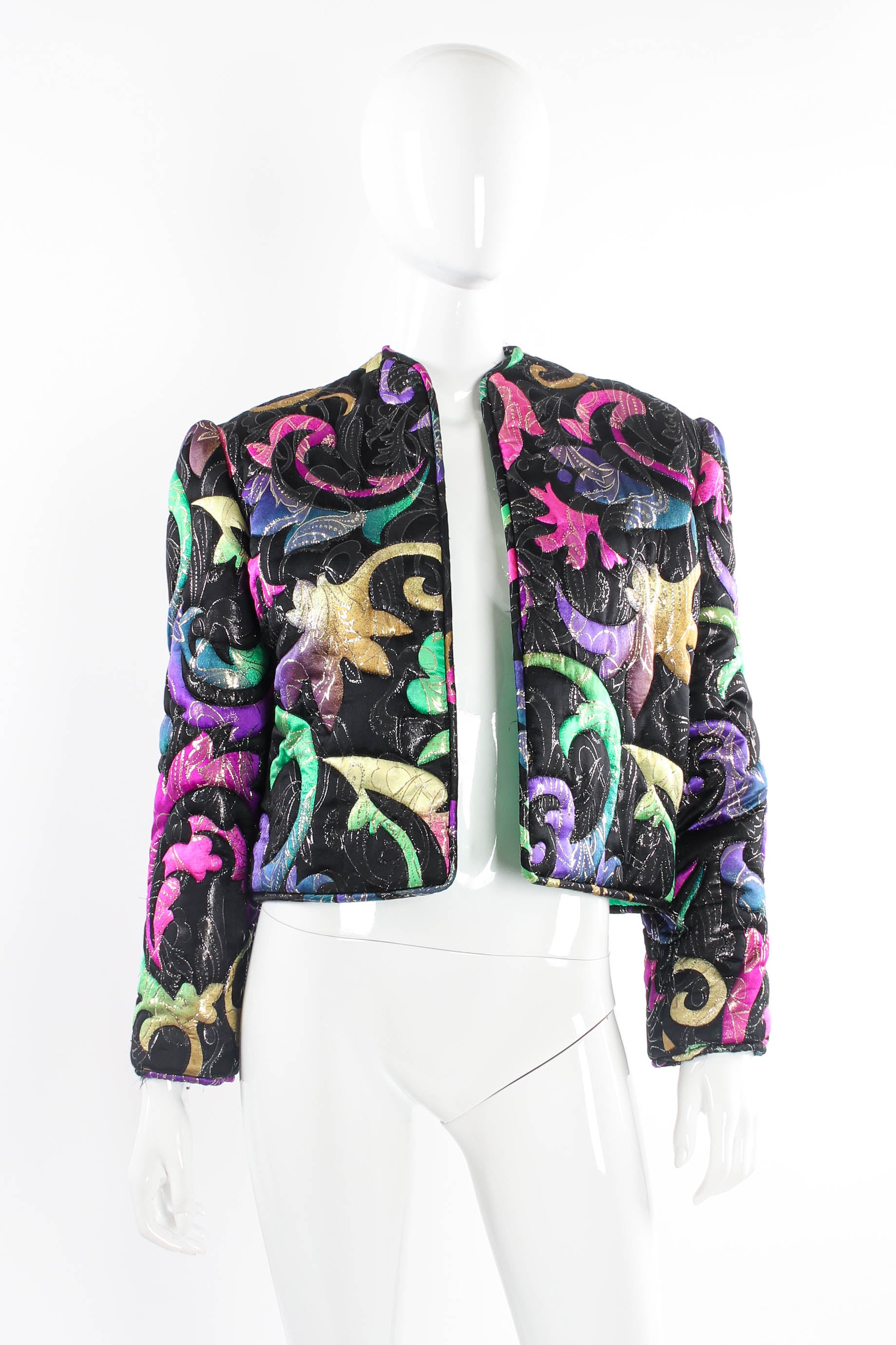 Vintage Michael Novarese Fleur Metallic Jacket front on mannequin @recessla
