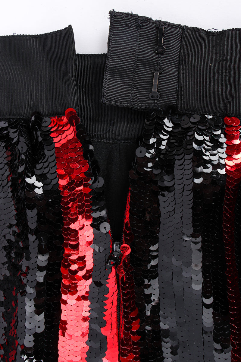 Vintage Michaele Vollbracht Jacket & Skirt Stripe Sequin Set skirt back opening @ Recess LA