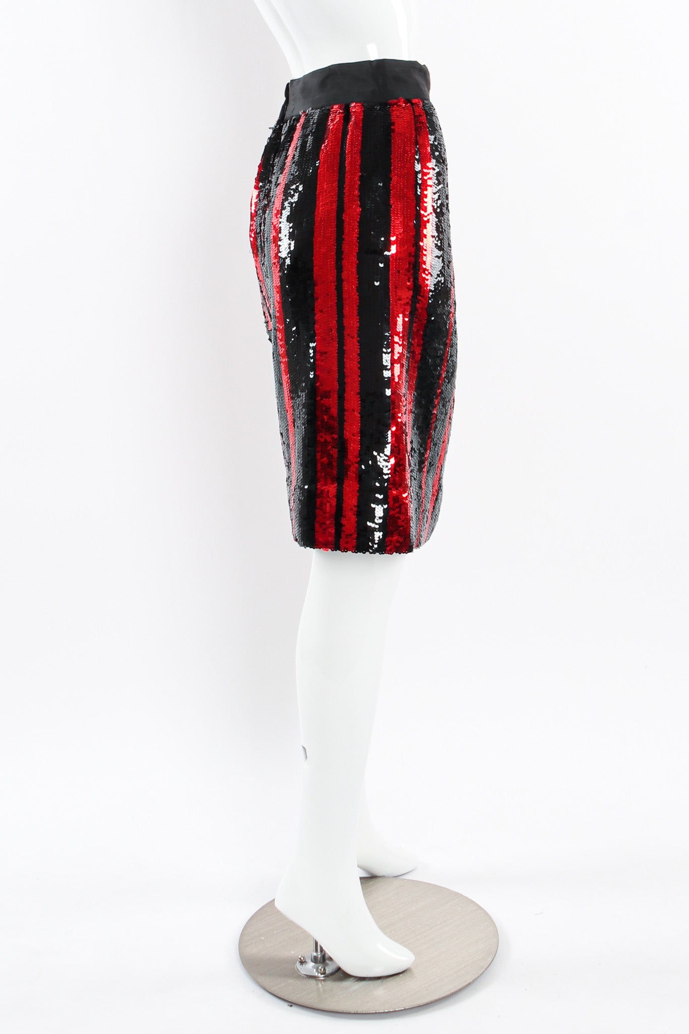 Vintage Michaele Vollbracht Jacket & Skirt Stripe Sequin Set mannequin skirt side @ Recess LA