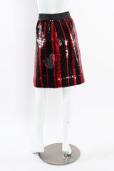 Vintage Michaele Vollbracht Jacket & Skirt Stripe Sequin Set mannequin skirt back @ Recess LA