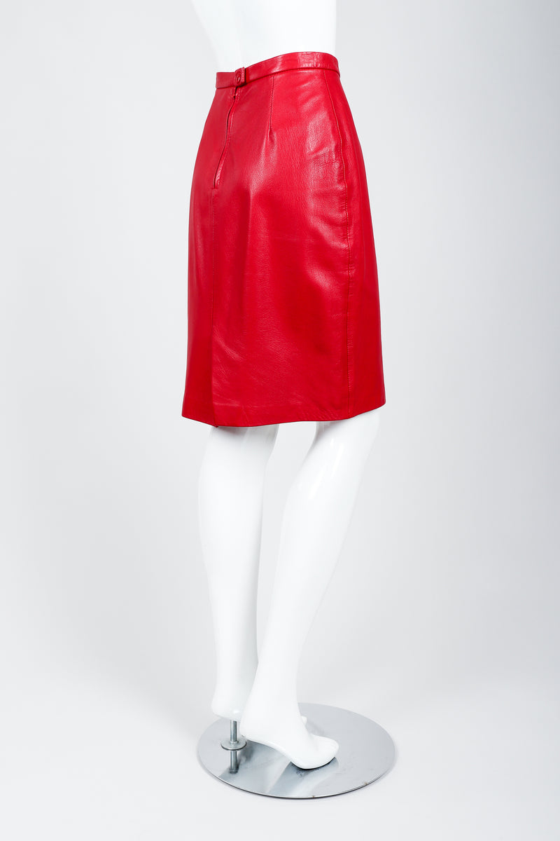 Vintage North Beach Leather by Michael Hoban Leather Skirt on Mannequin Side at Recess