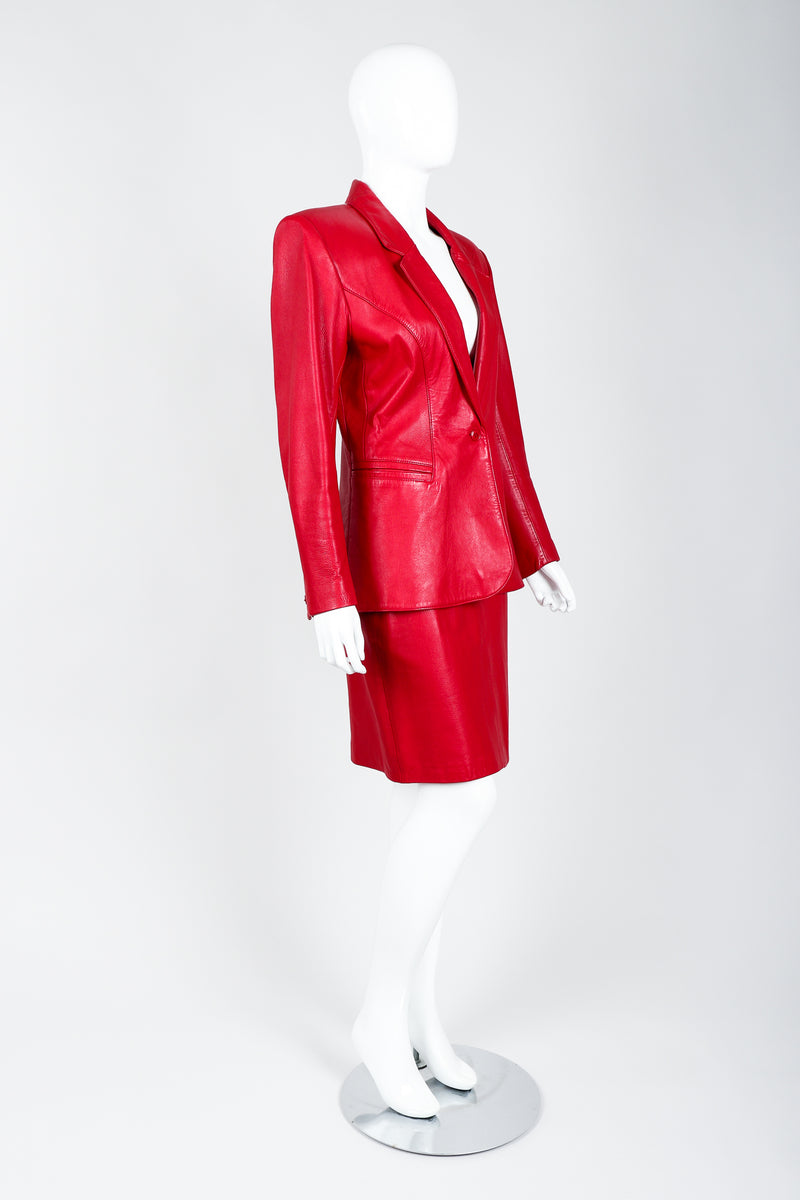 Vintage North Beach Leather by Michael Hoban\ Leather Suit on Mannequin side at Recess