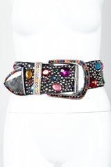 Vintage Michael Morrison MX Rainbow Candy Jewel Studded Belt on mannequin