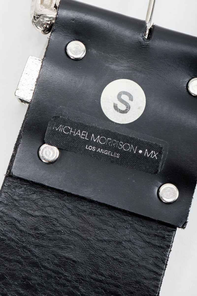 Vintage Michael Morrison MX Wide Silver Crystal Rhinestone Studded Belt Signature sticker