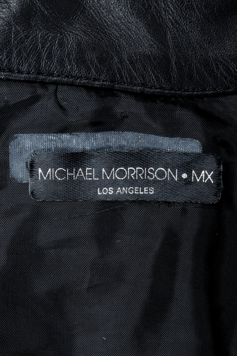 Vintage Michael Morrison Label on black lining fabric