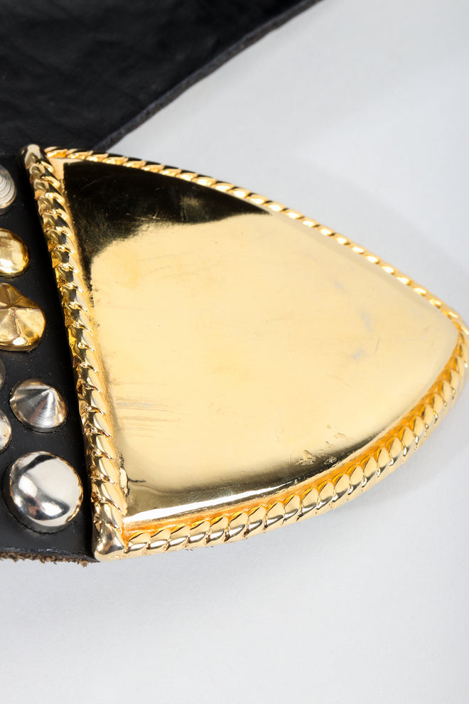 Vintage Michael Morrison MX Extra-Wide Leather Stud Belt tail Detail