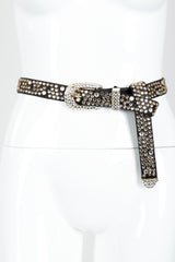 Vintage Michael Morrison MX Skinny Rhinestone Studded Belt on mannequin at Recess