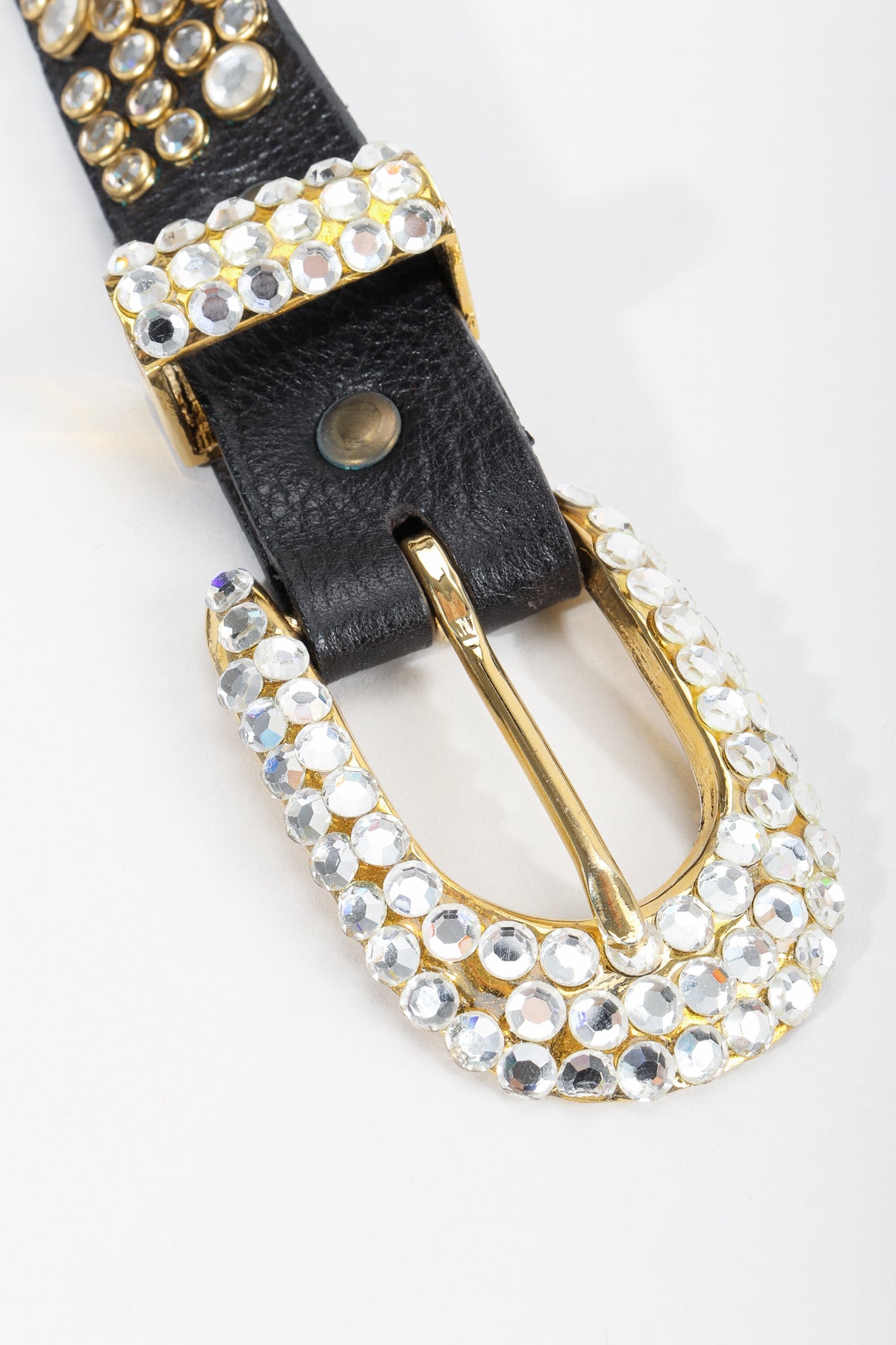 Vintage Michael Morrison MX Skinny Rhinestone Studded Belt  display picture 3