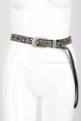 Vintage Michael Morrison MX Skinny Rhinestone Studded Belt on mannequin