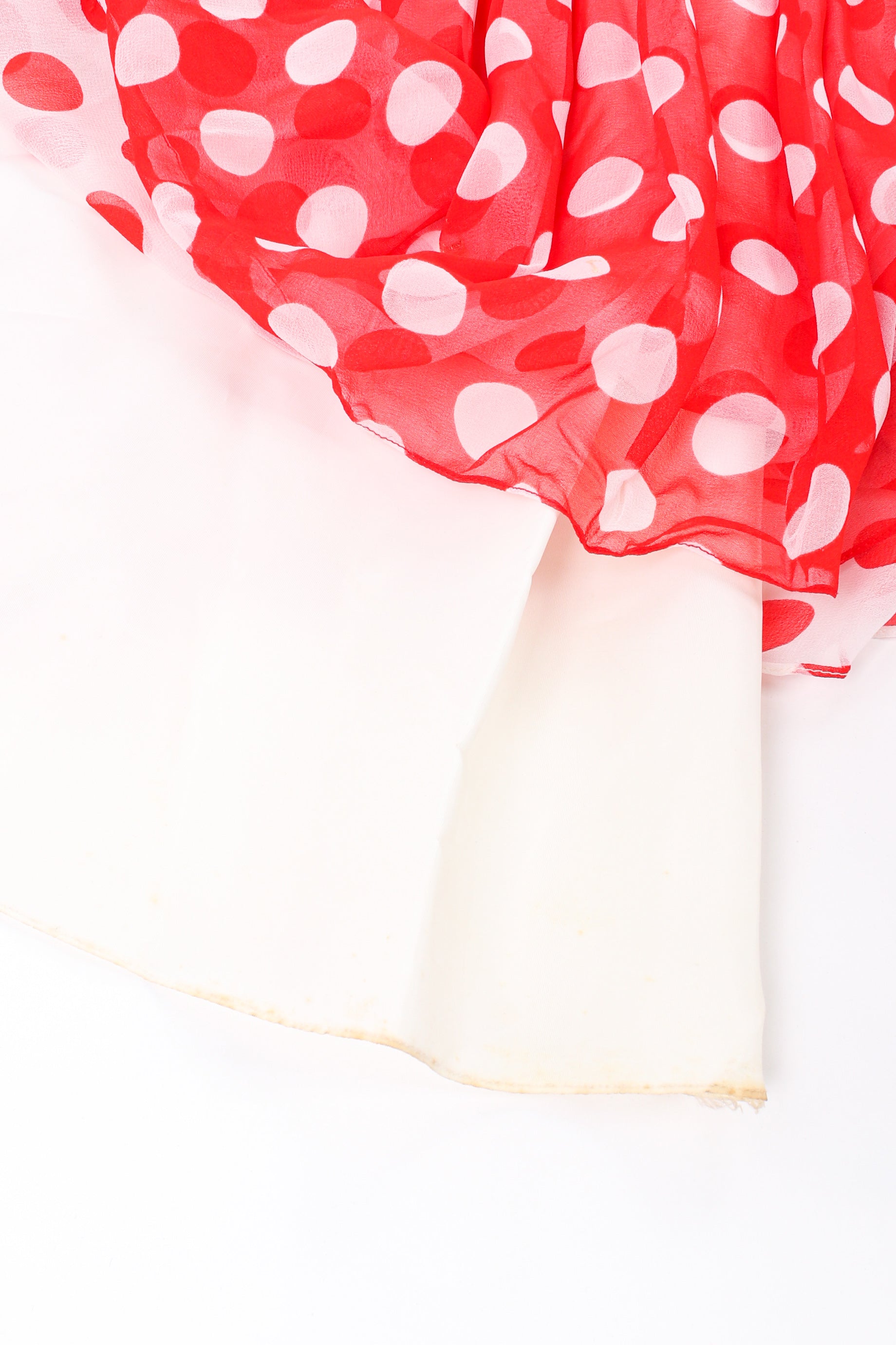 Vintage Mignon Blooming Polka Dot Dress staining on hemline detail @ Recess LA