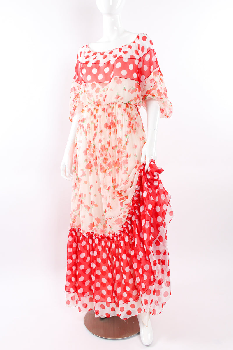 Vintage Mignon Blooming Polka Dot Dress mannequin angle  @ Recess LA