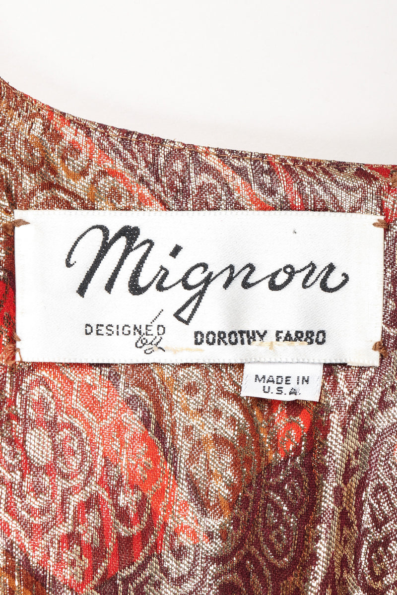 Recess Los Angeles Vintage Mignon Brocade Lamé Waist Wrap Dress
