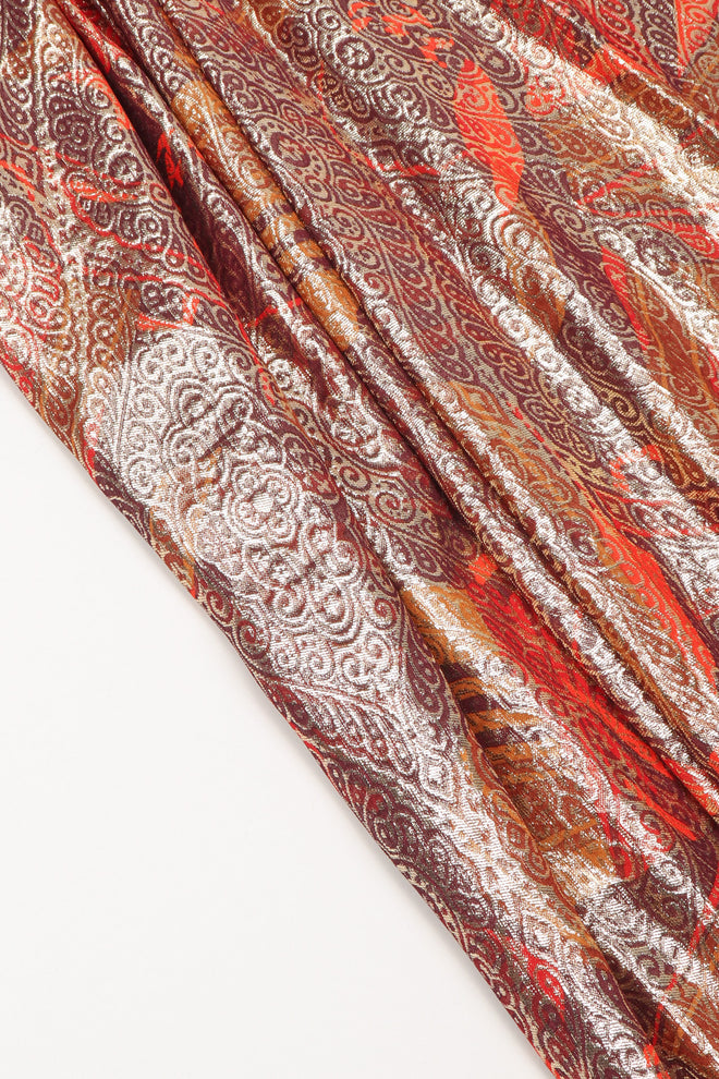 Recess Los Angeles Vintage Mignon Brocade Lamé Waist Wrap Dress