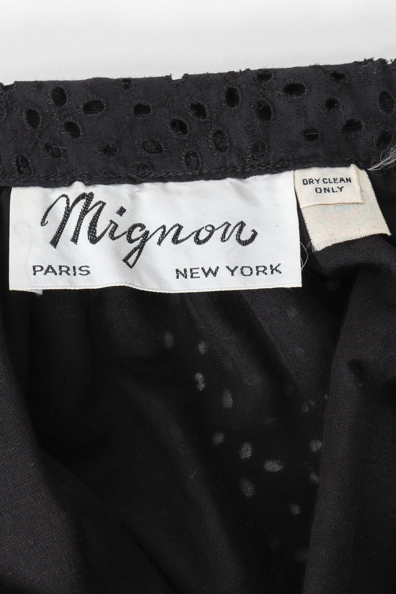 Vintage Mignon Ruffle Eyelet Skirt Set skirt tag detail @ Recess LA