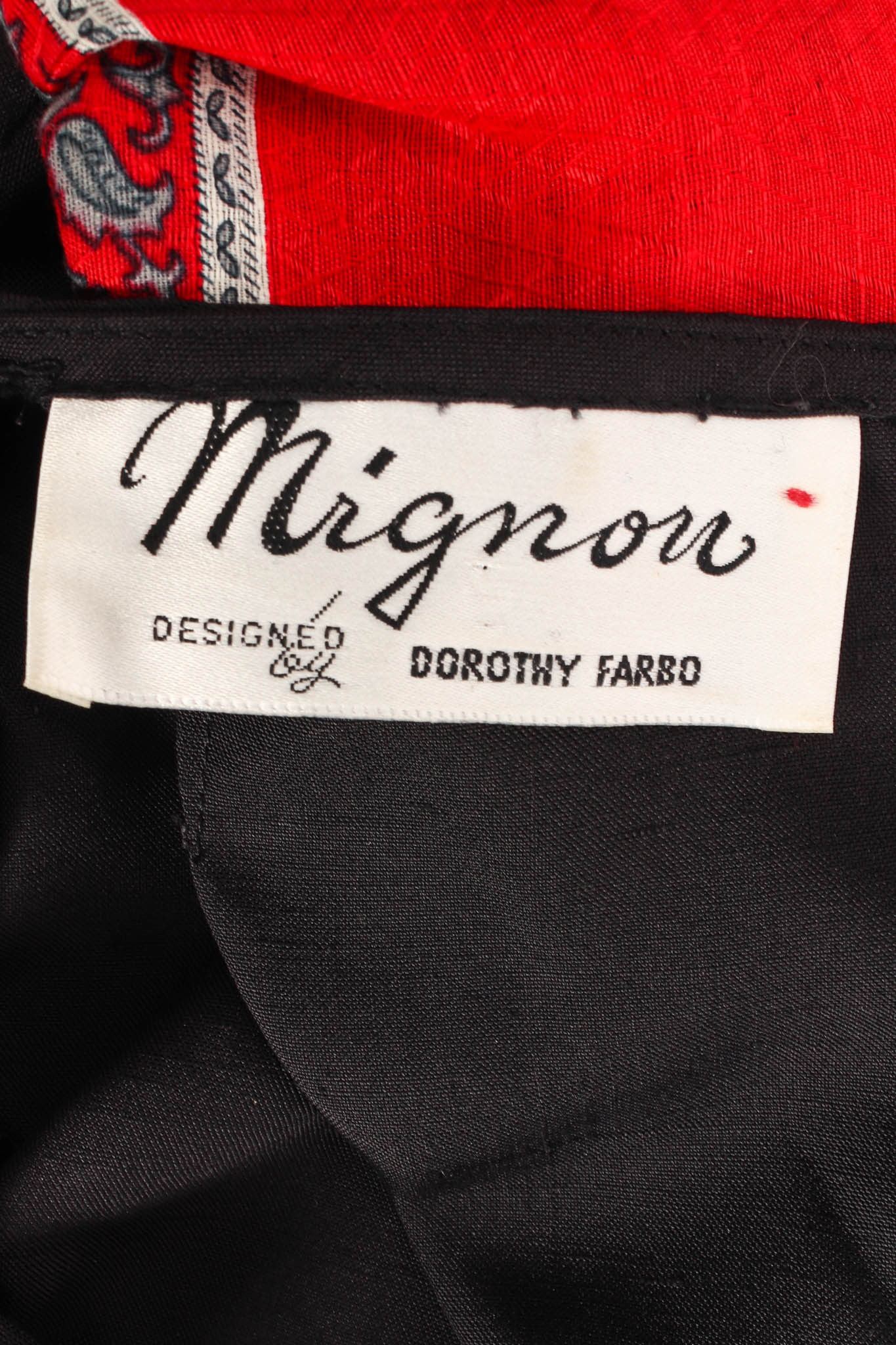 Vintage Mignon Floral Stripe Bow Dress tag @ Recess Los Angeles